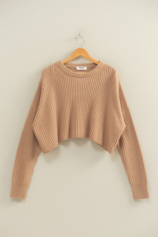 CROPPED KNIT SWEATER