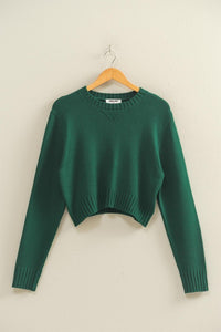 CROPPED LONG SLEEVE SWEATER