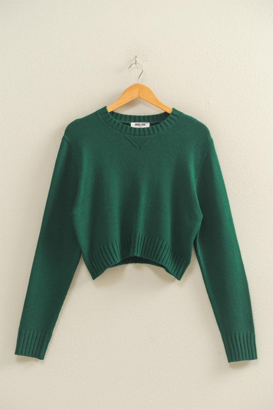 CROPPED LONG SLEEVE SWEATER