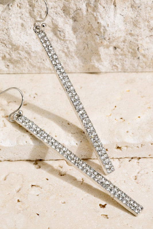 LONG STONE BAR EARRINGS