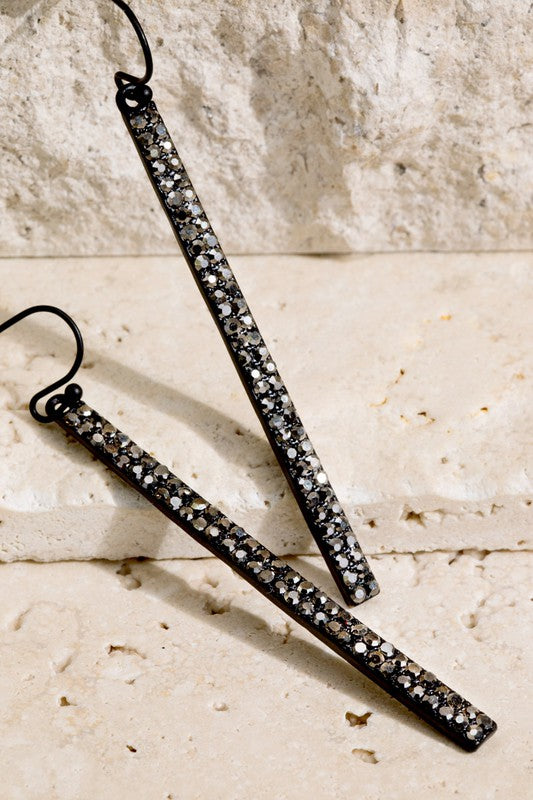 LONG STONE BAR EARRINGS