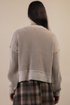 TWO TONE KNIT SWEATER