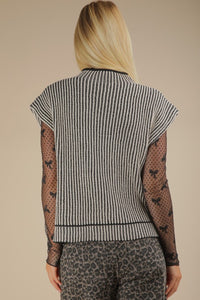 KNIT STRIPED SWEATER VEST