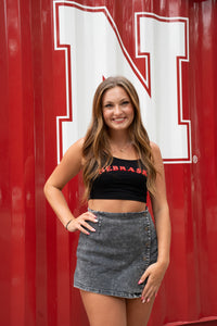 'NEBRASKA' PUFF CROPPED TANK