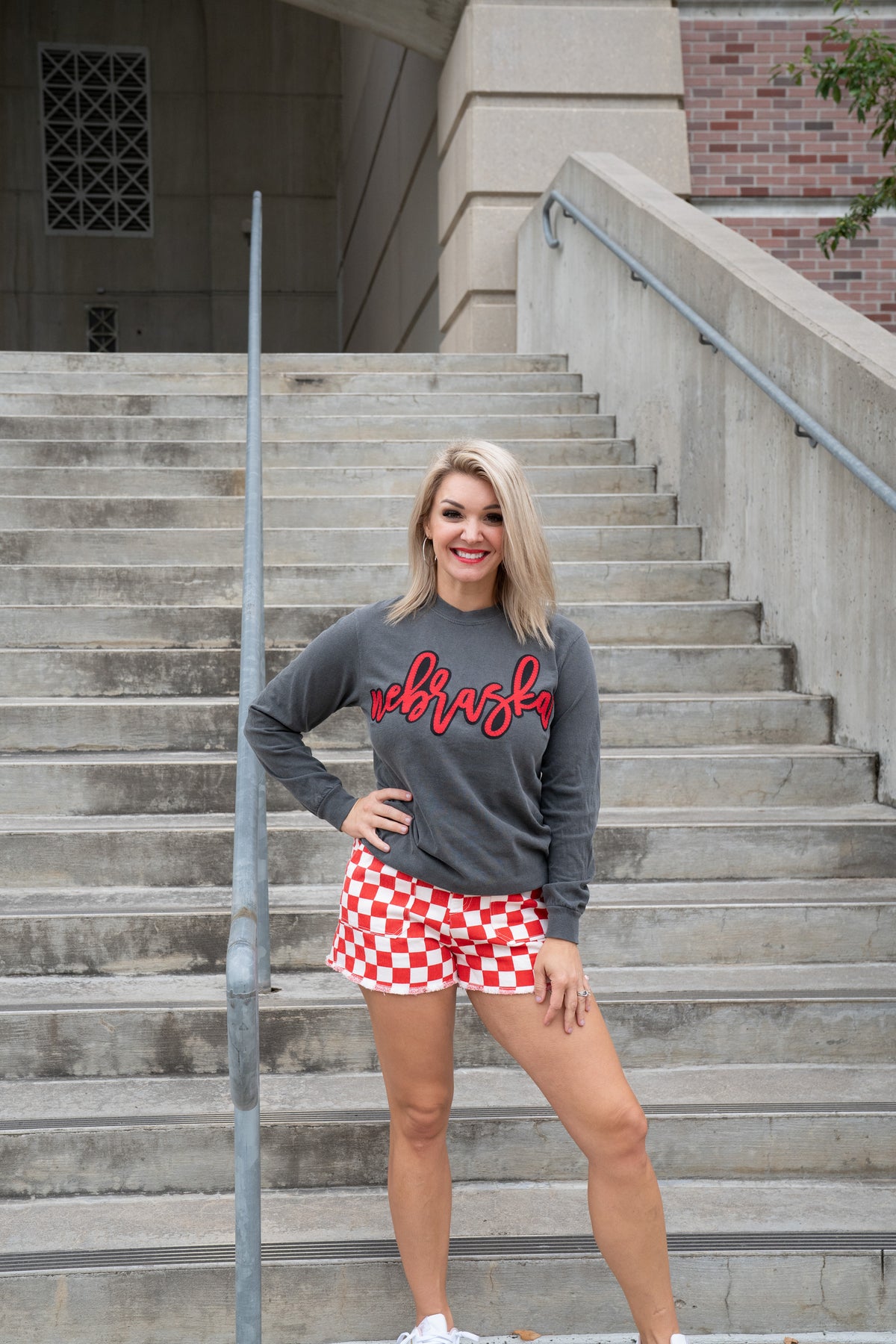 NEBRASKA STITCHED LONG SLEEVE