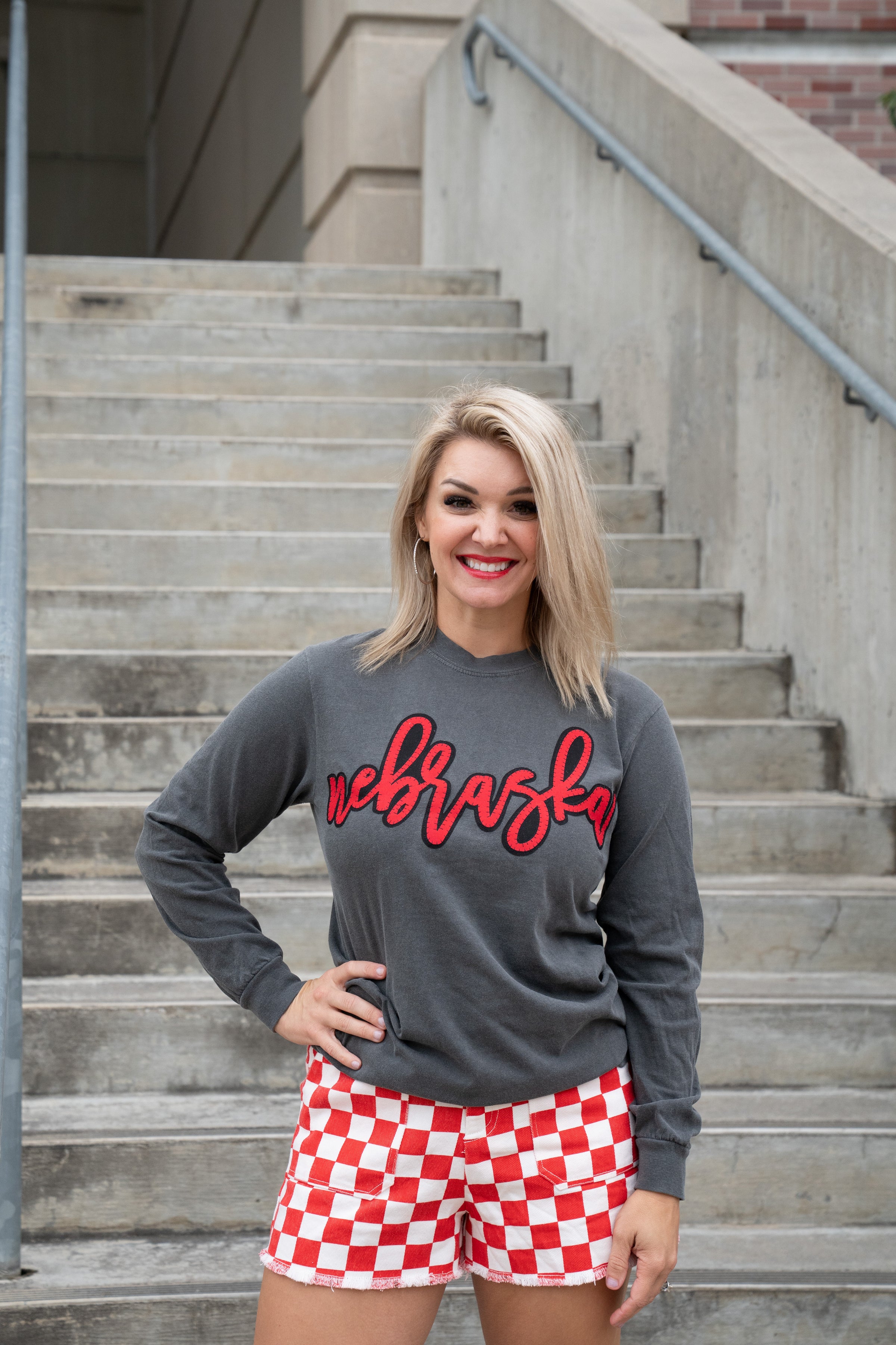 NEBRASKA STITCHED LONG SLEEVE