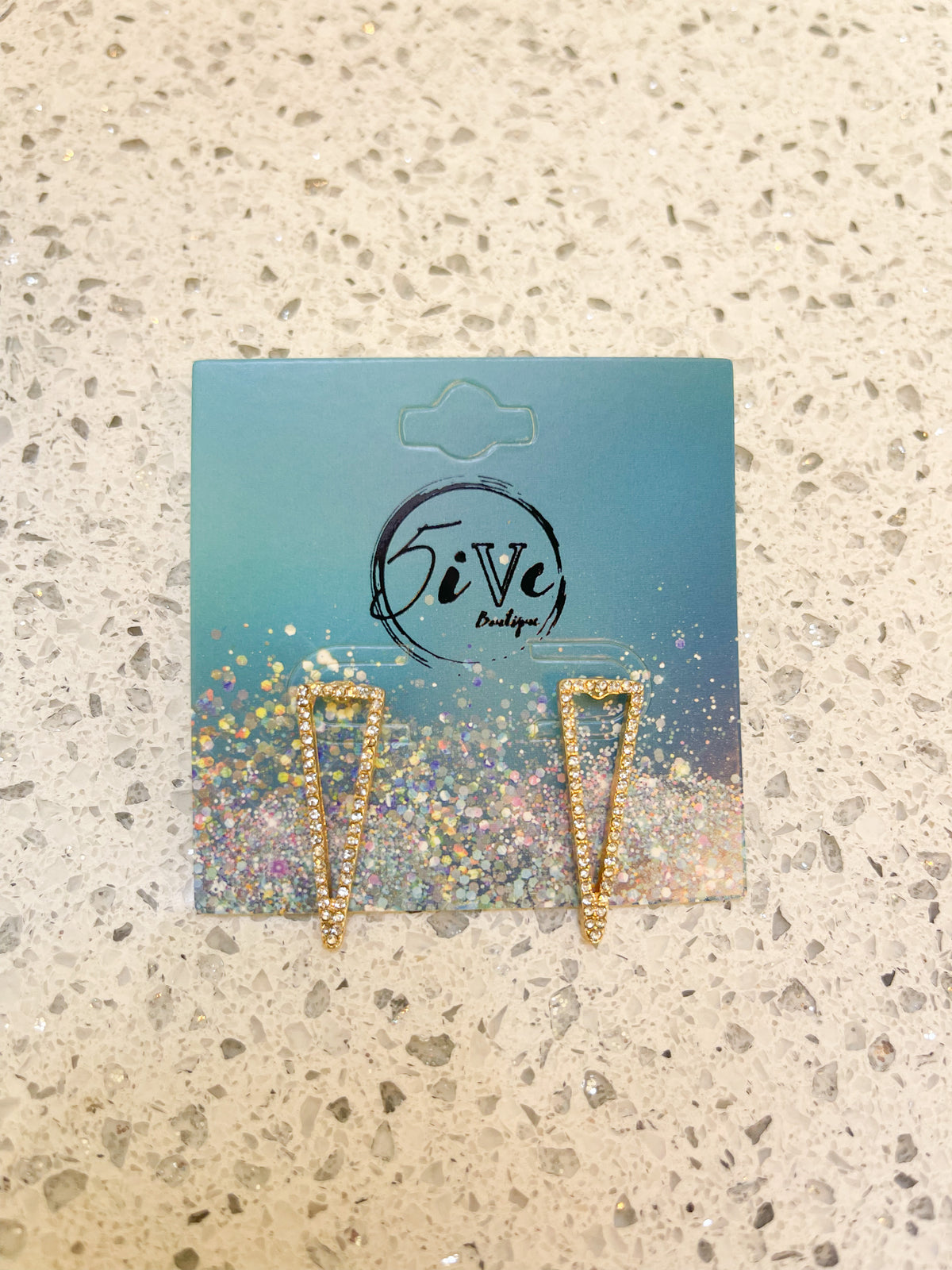 Triangle Pave Earrings