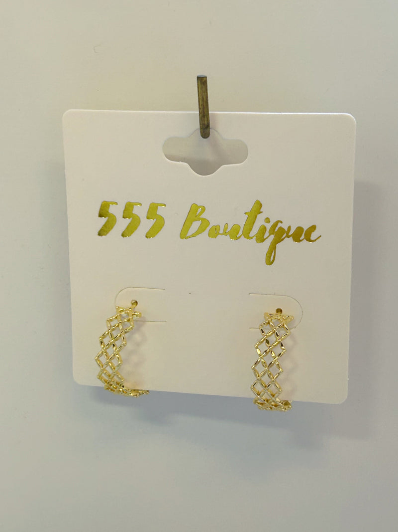 WAFFLE HOOP EARRINGS