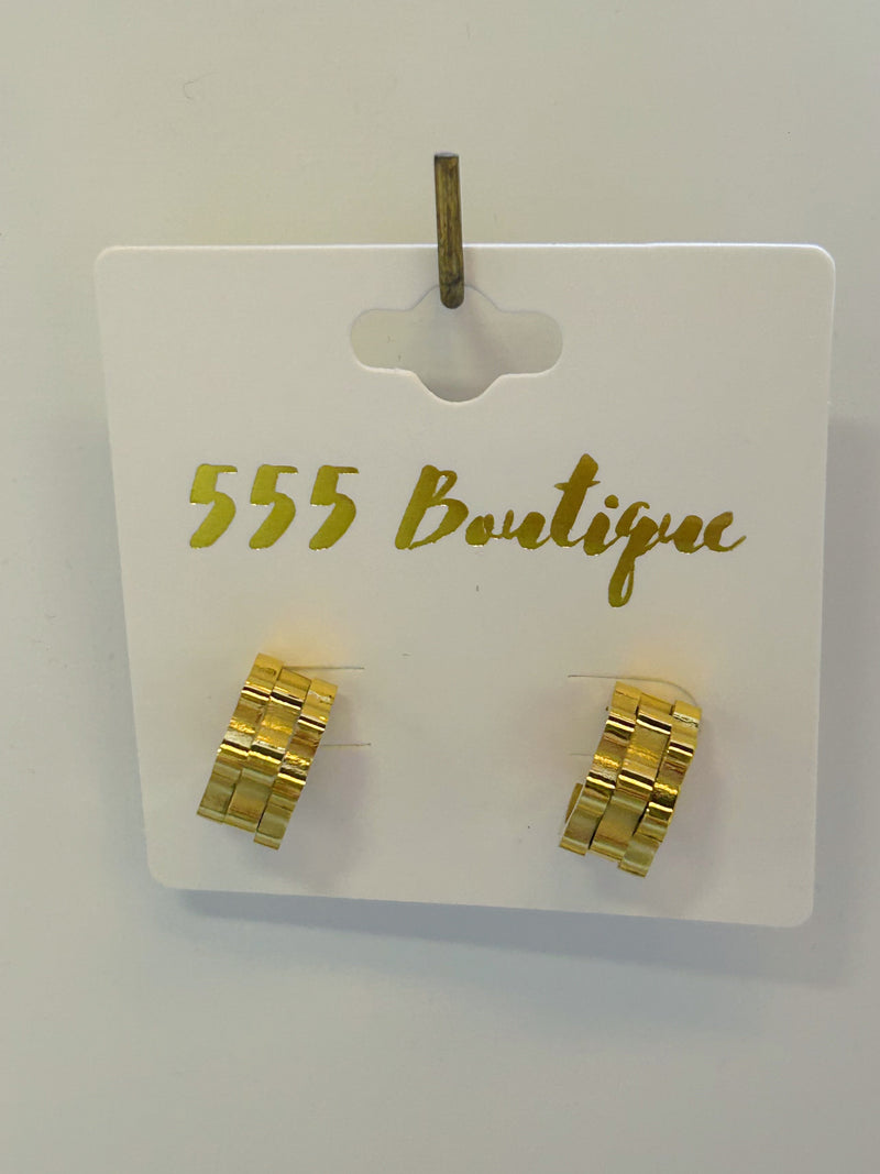 SMALL TEXTURED HOOP EARRINGS
