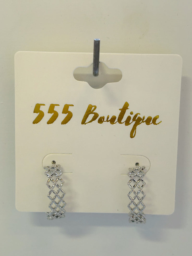 WAFFLE HOOP EARRINGS