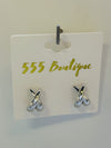 CROSSED DOUBLE HOOP EARRING