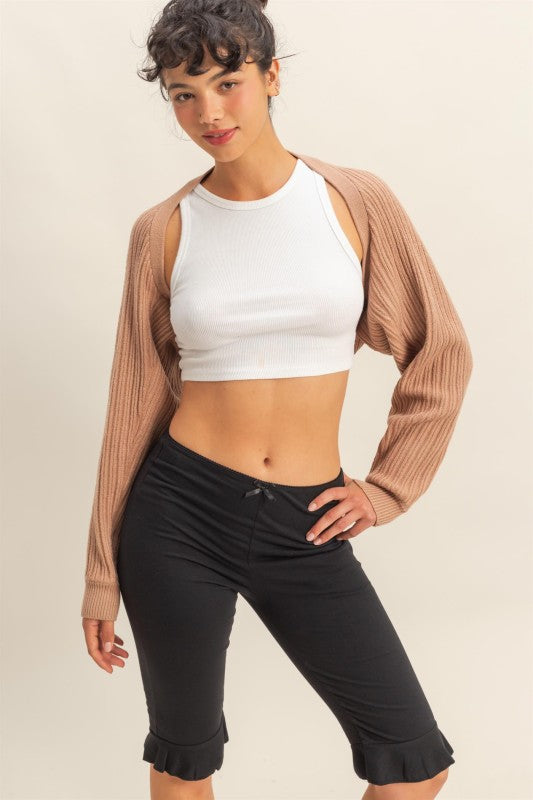 RIBBED KNIT CARDIGAN