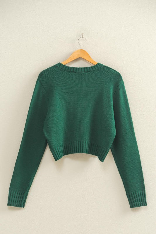 CROPPED LONG SLEEVE SWEATER