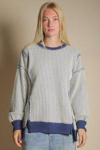 OVERSIZED WAFFLE KNIT TOP