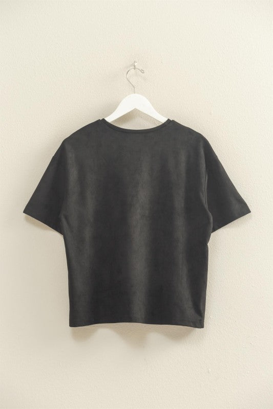 SUEDE SHORT SLEEVE T-SHIRT
