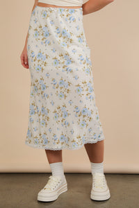 FLORAL MIDI SKIRT