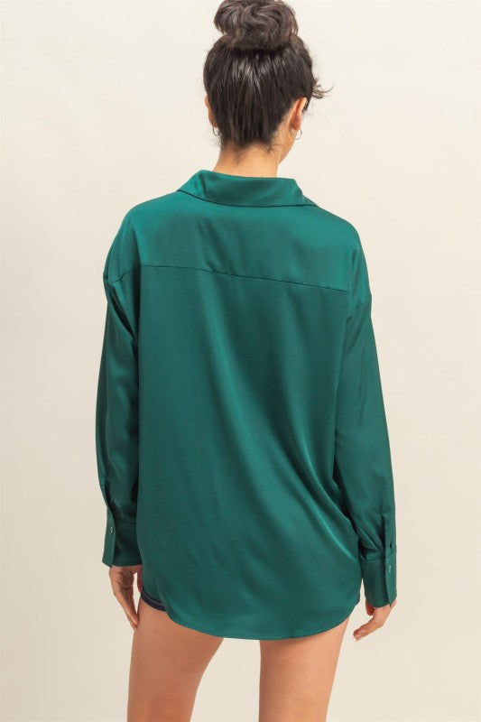 V-NECK SATIN BLOUSE