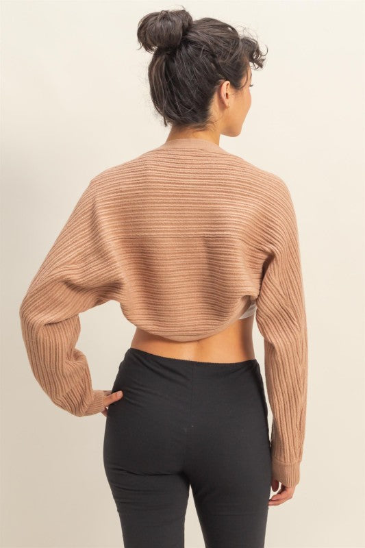 RIBBED KNIT CARDIGAN