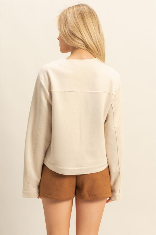 SUEDE JACKET WITH BUTTONS