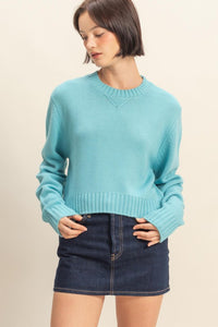 CROPPED LONG SLEEVE SWEATER