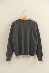FRONT SEAM CREW NECK SWEATER
