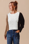 WEAVE COLOR BLOCK SWEATER