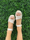 WHITE STRAP WEDGE