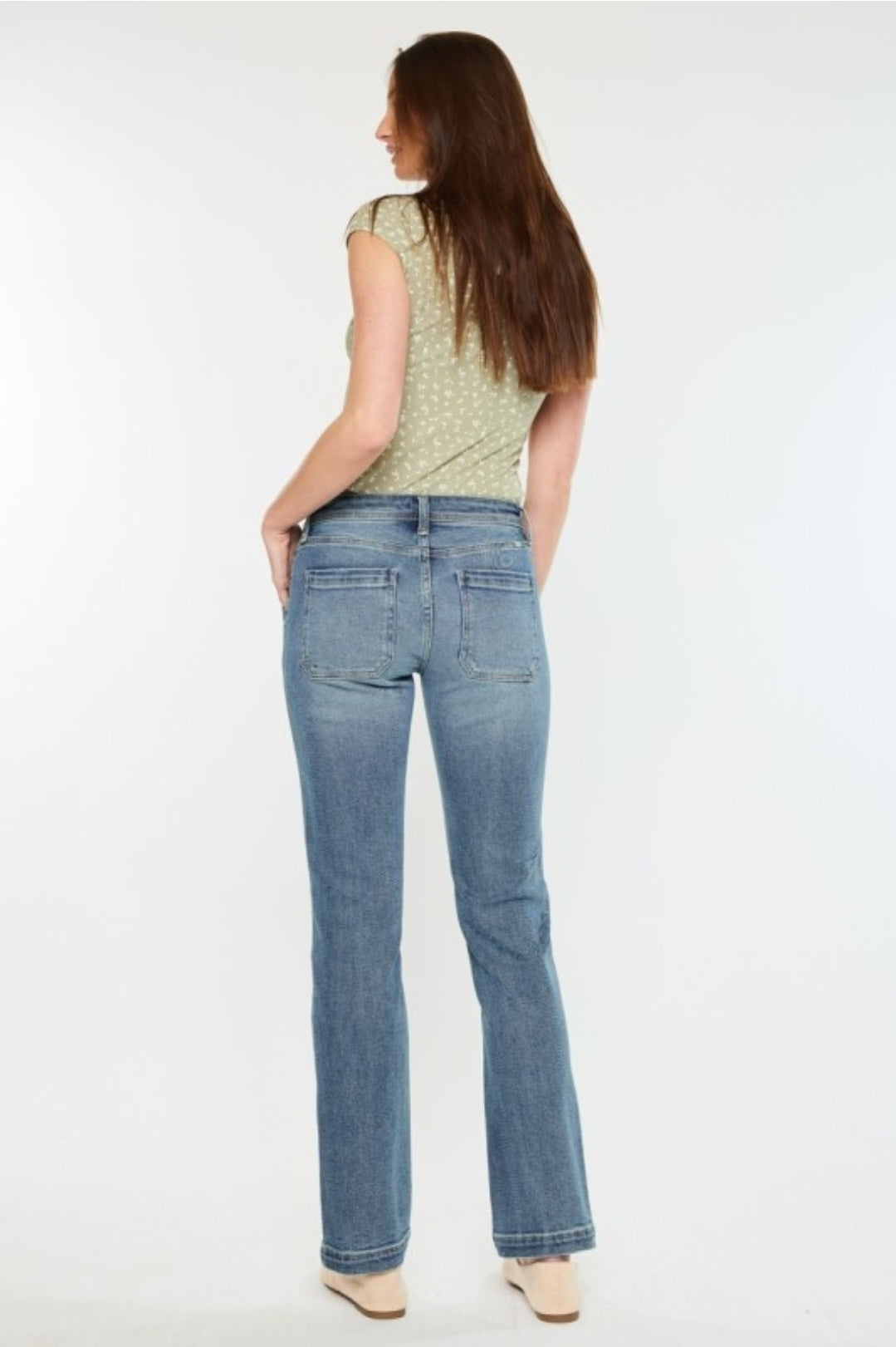 MID RISE SLIM STRAIGHT JEANS