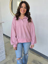BUTTON UP WAFFLE SWEATER