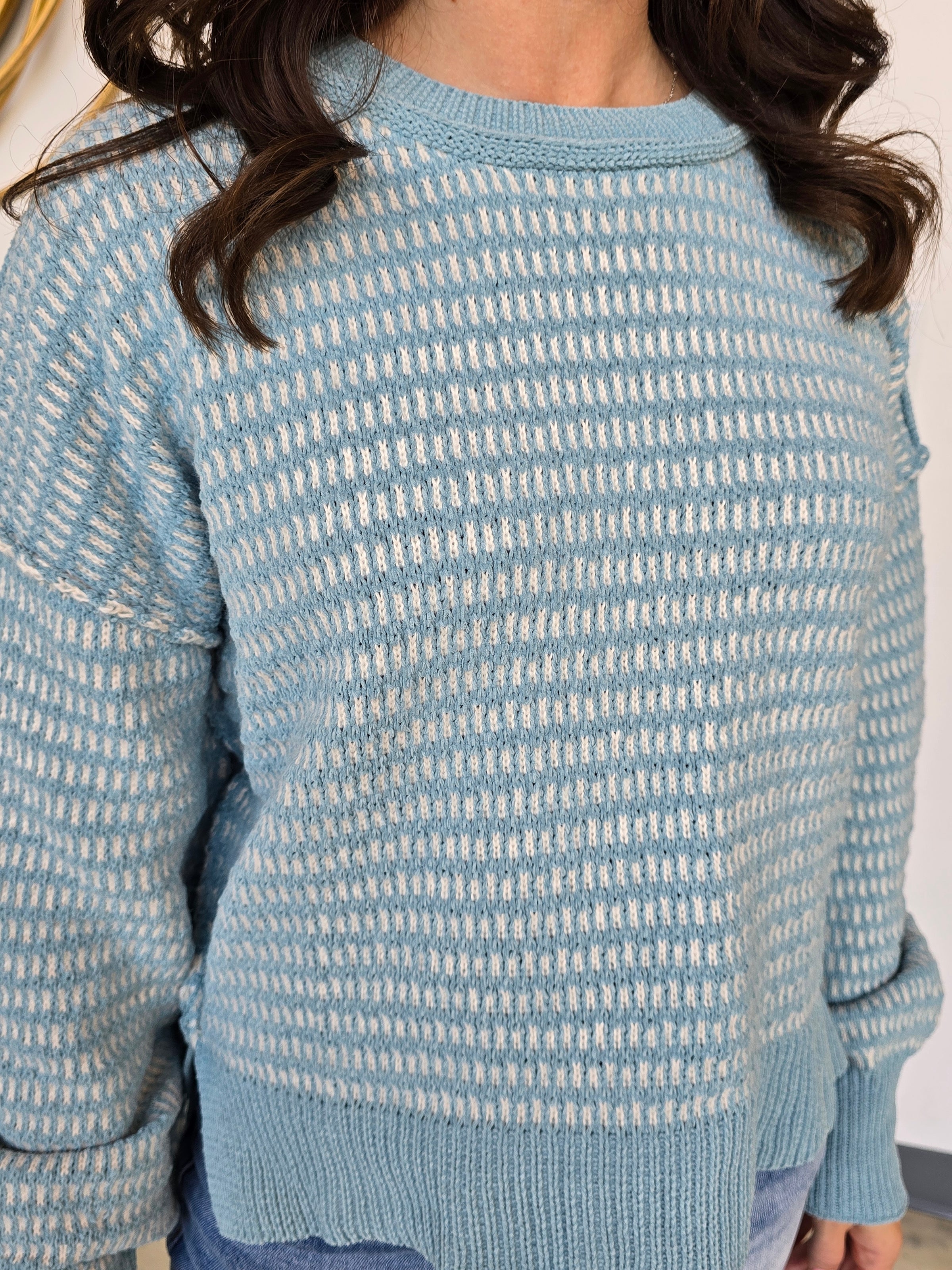 TWO TONE KNIT SWEATER