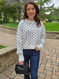 POLKA DOT CREWNECK SWEATER