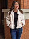 FAUX FUR ZIP UP