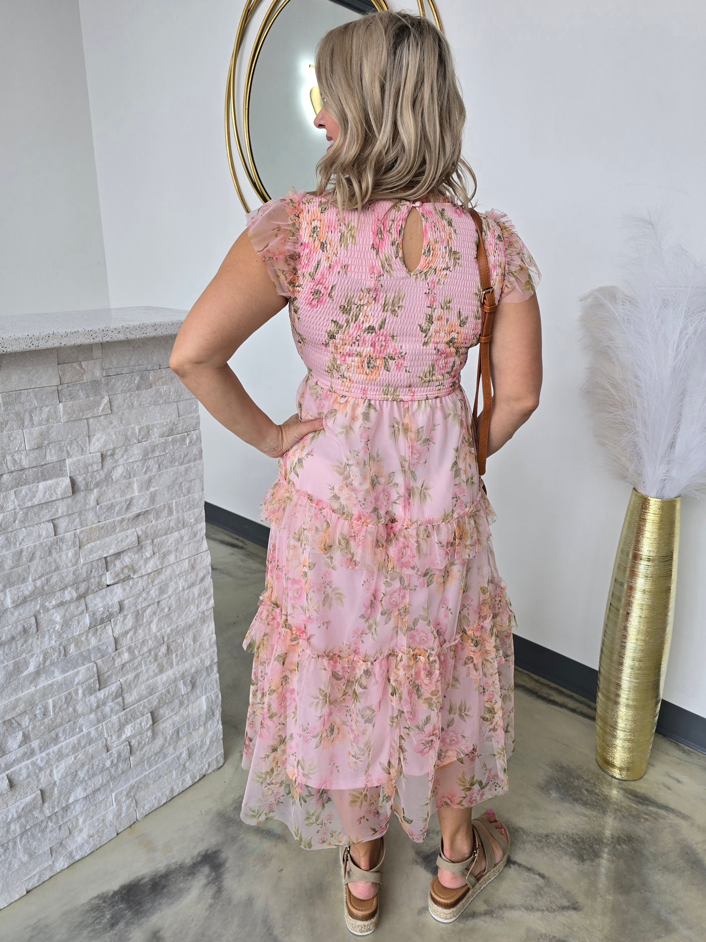 FLORAL TIERED MAXI DRESS
