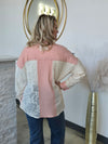 RIBBED KNIT AND LACE SHACKET