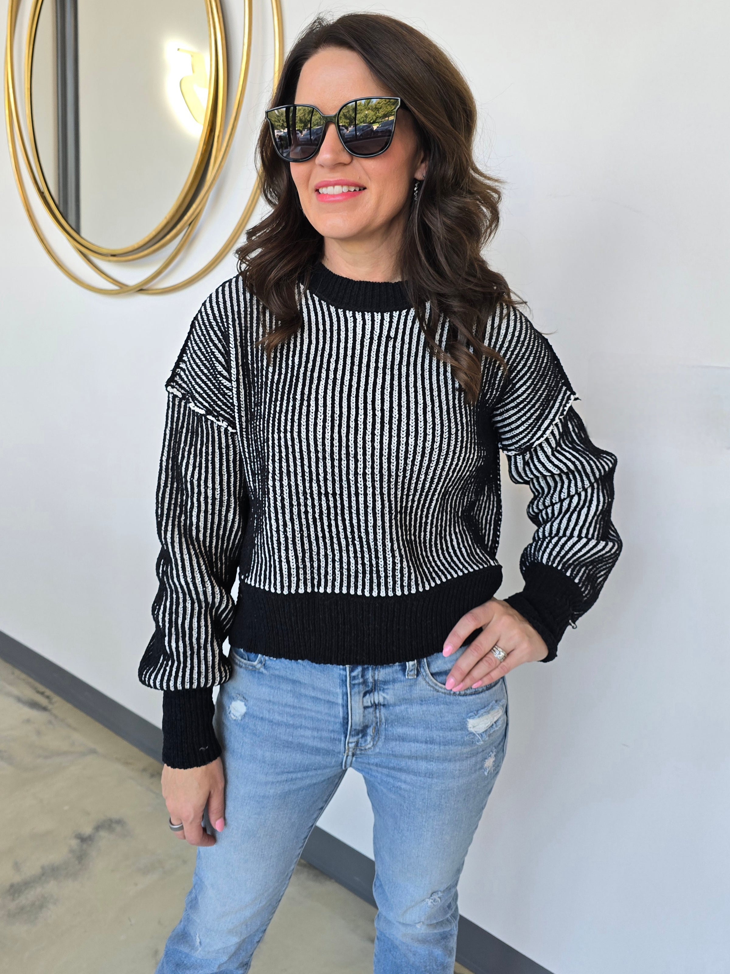 STRIPED SWEATER TOP