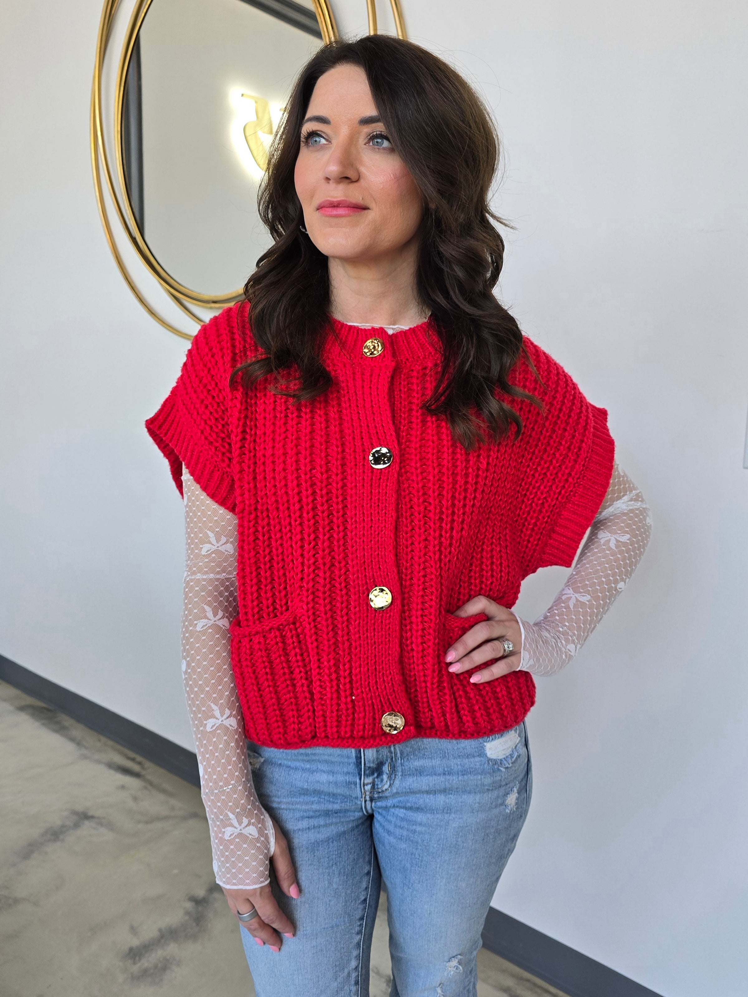 OVERSIZED BUTTON DOWN SWEATER