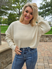 CROPPED KNIT SWEATER