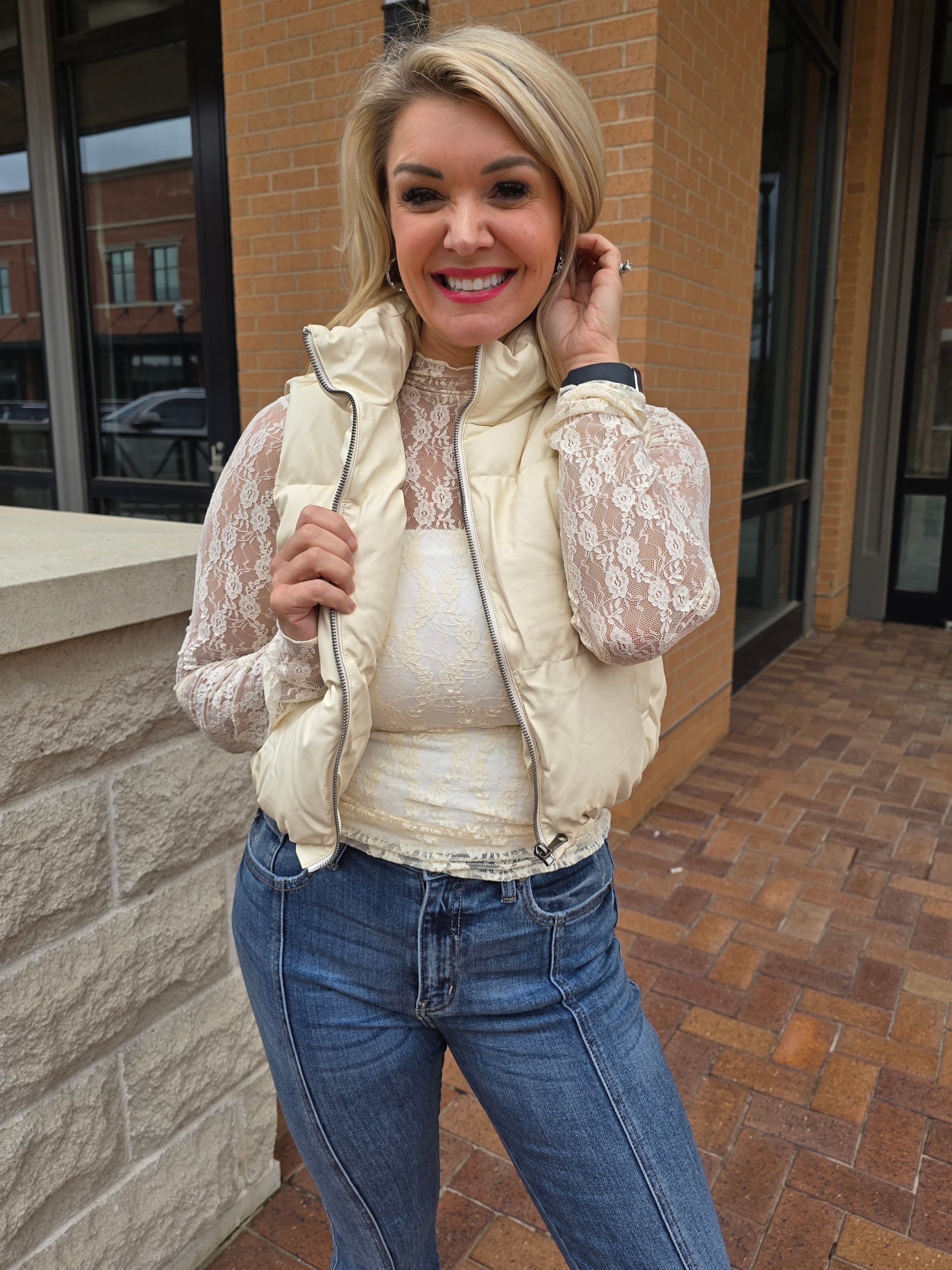 LEATHER PUFFER VEST