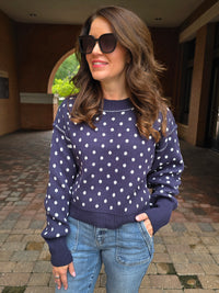 POLKA DOT CREWNECK SWEATER