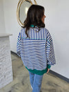 TWO-TONED STRIPED OVERSIZE TOP