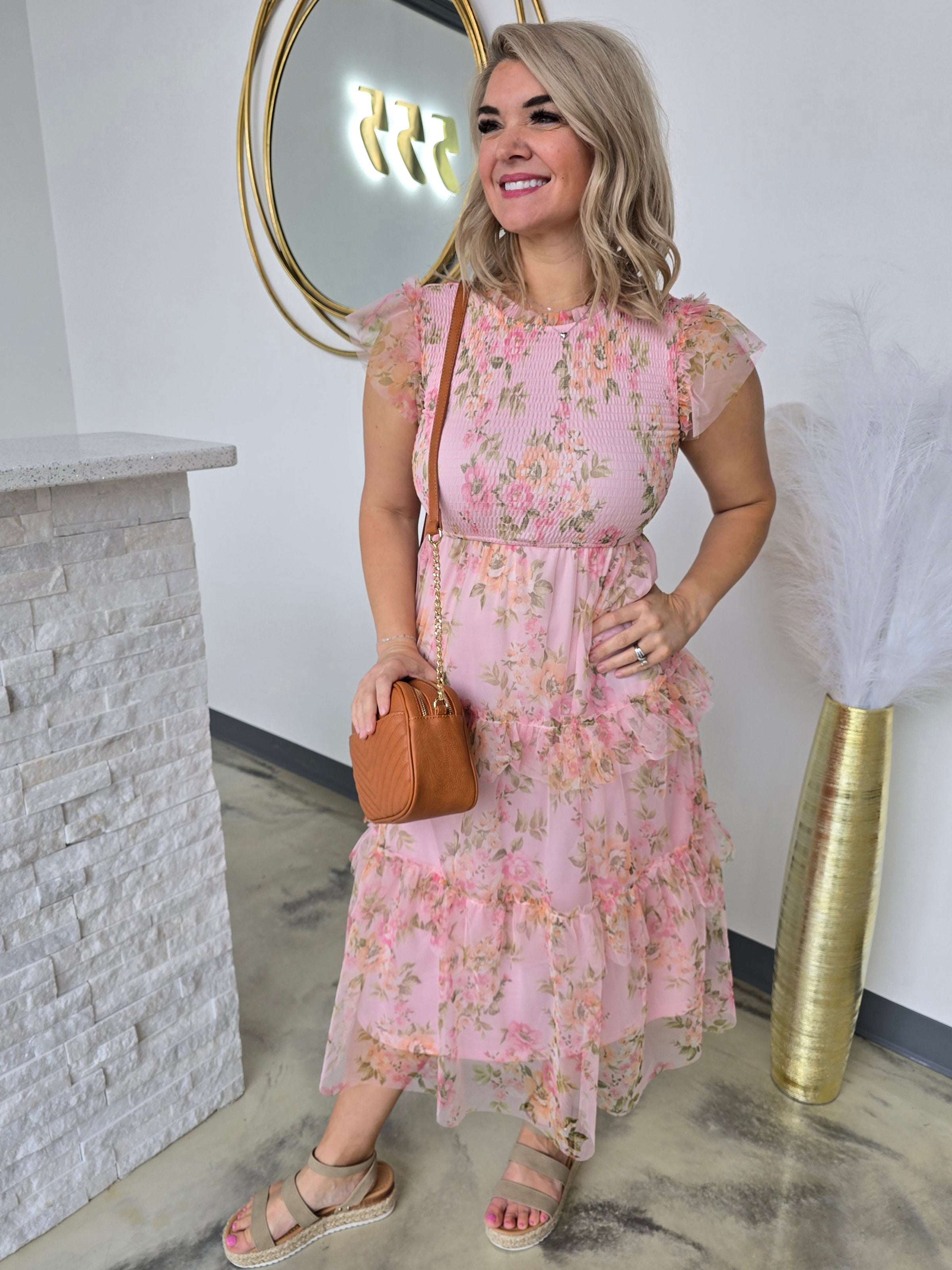 FLORAL TIERED MAXI DRESS