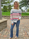 STRIPED CREW NECK SWEATER