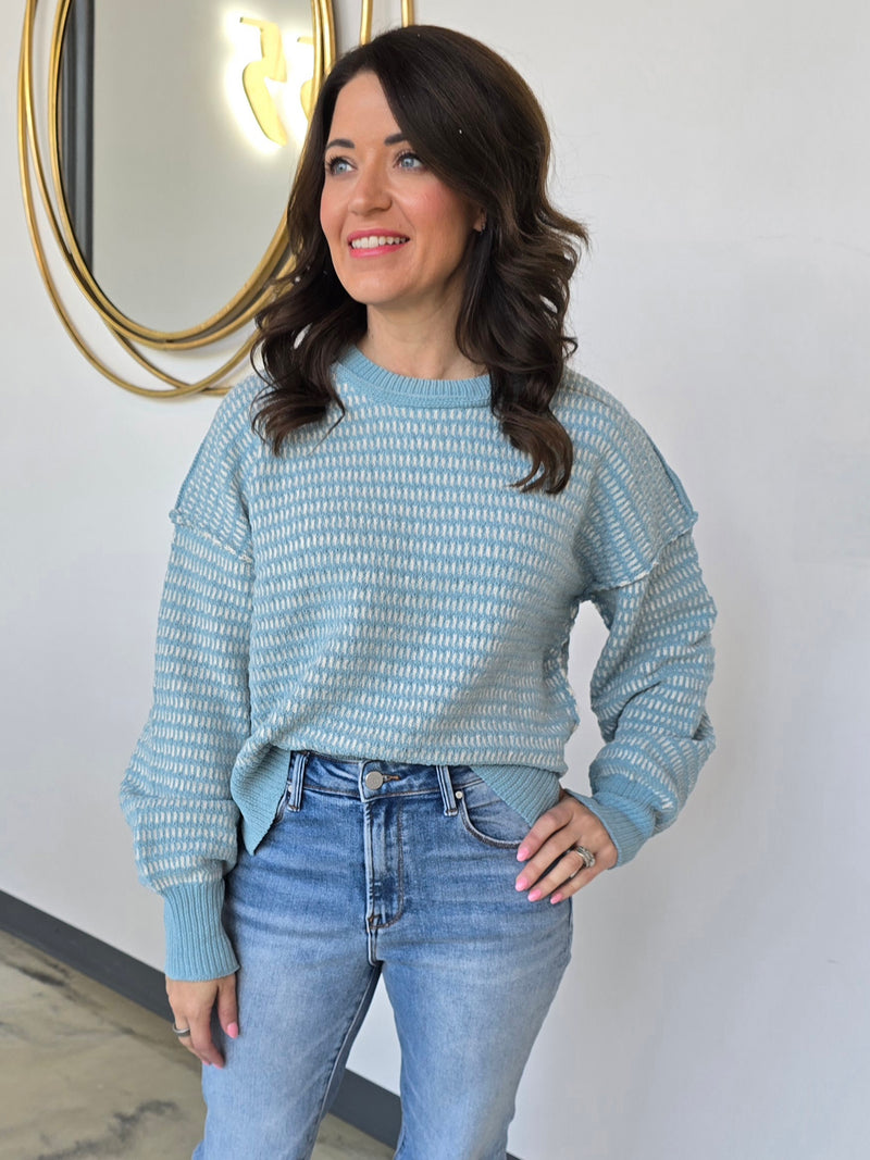 TWO TONE KNIT SWEATER