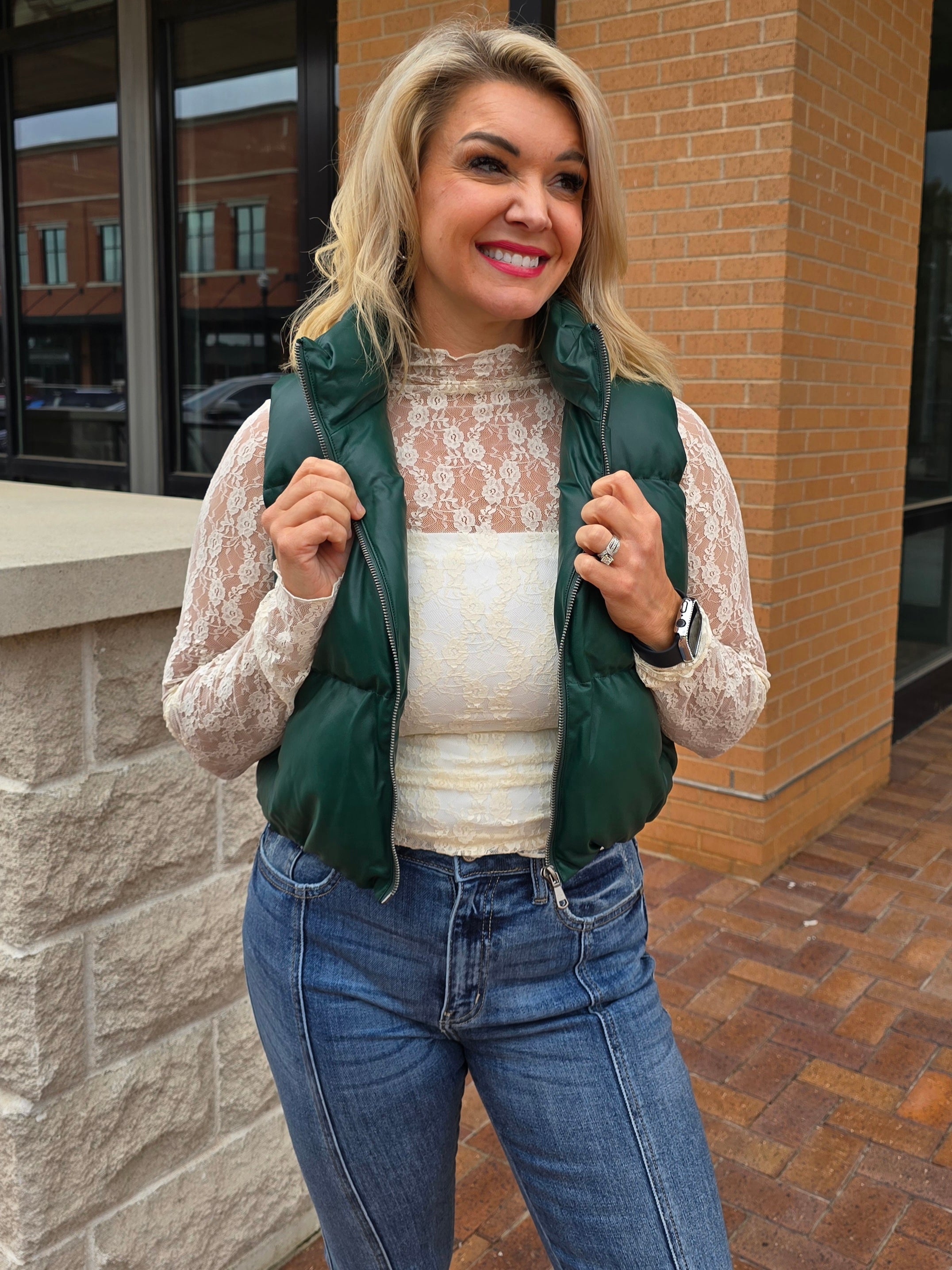 LEATHER PUFFER VEST