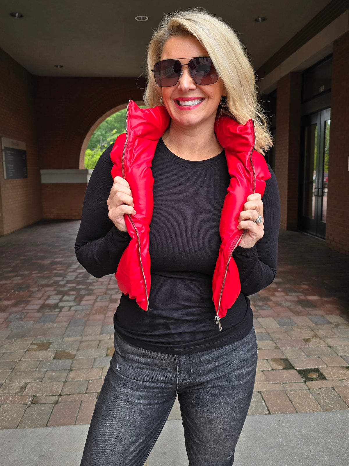 LEATHER PUFFER VEST