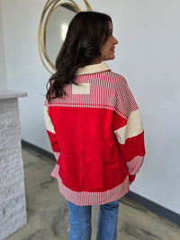 SOLID AND STRIPE KNIT TOP