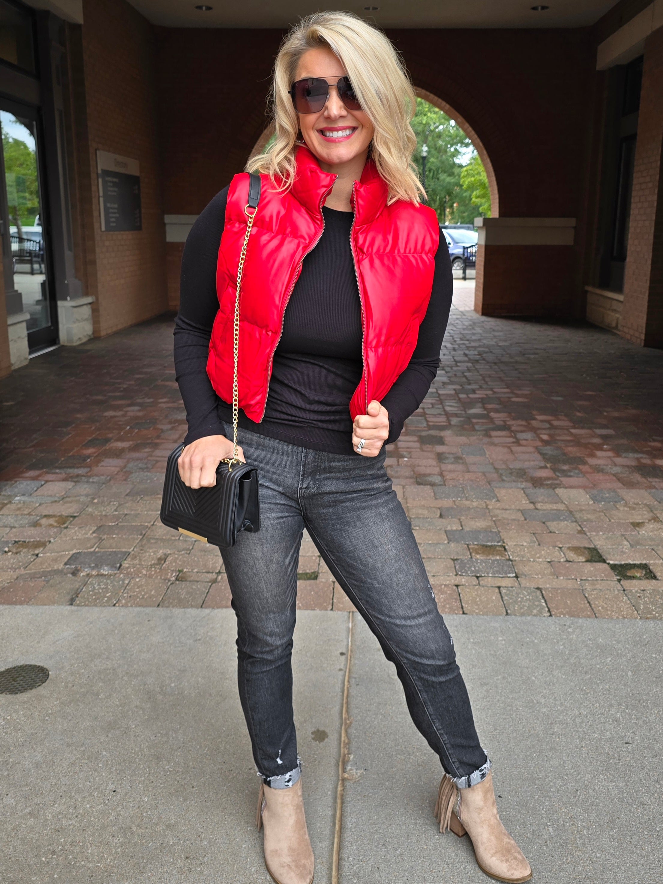 LEATHER PUFFER VEST
