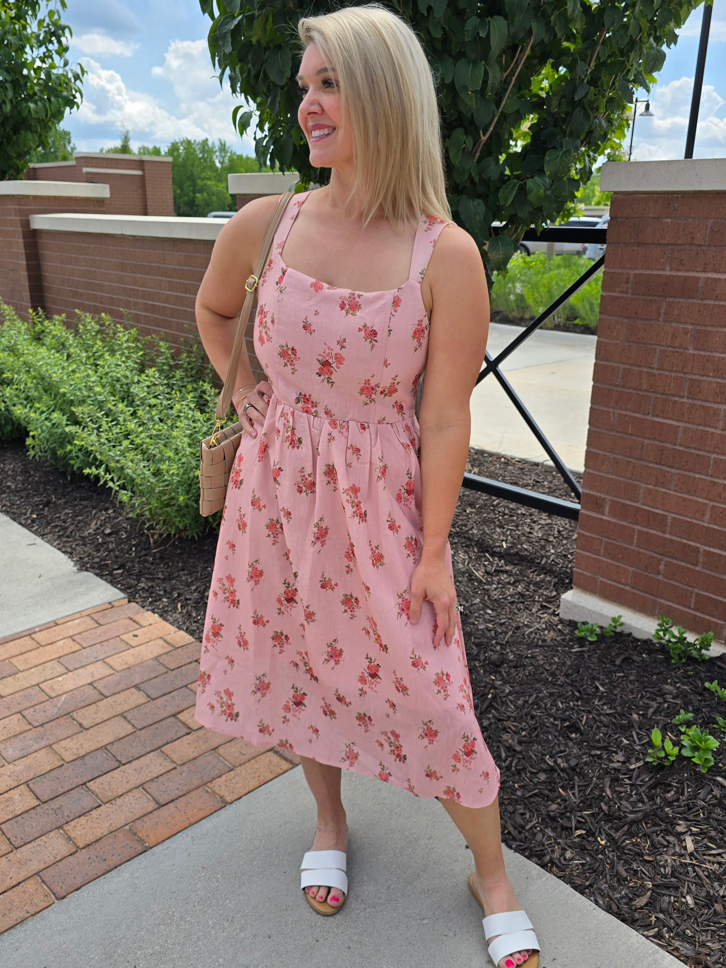 FLORAL PRINT MIDI DRESS