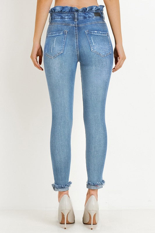 PAPER BAG SKINNY JEANS