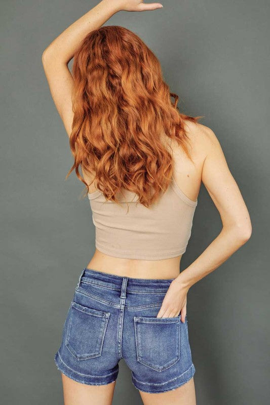 KANCAN MID RISE FLY SHORTS